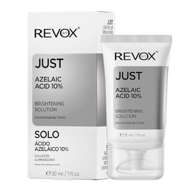 REVOX B77 - Just Azelaic Acid 10%, 30 ml, Crème Éclaircissante Visage à l’Acide Azélaïque, Unifie Teint et Texture, Réduit Acné, Éclaircit Peau, Atténue Taches Brunes et Imperfections