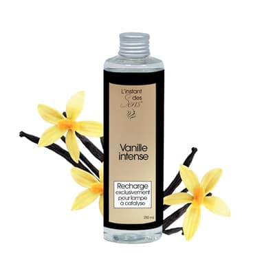 L'instant des Sens Recharge pour Diffuseur à Catalyse - Recharge pour Diffuseur de Parfum Brûleur Catalytique - Parfum Compatible avec Lampes Berger - Fabriqué en France - 250ml (Vanille Intense)