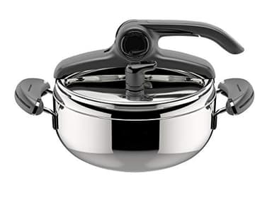 Lagostina Mia Lagoeasy'UP Autocuiseur 3,5 L en Acier Inoxydable 18/10 Ø 22 cm, Casserole Induction et à Gaz, Couvercle à Ouverture Facile, Fond 3 Couches Irradial Plus, Lavable au Lave-Vaisselle