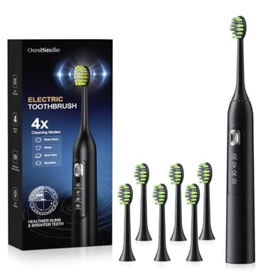 Brosse À Dent Électrique Soniques pour Adultes, Brosse à Dents Sonique Autonomie de 120 Jours avec 6 Brossettes et 4 Modes, Brosse a Dent Electrique, Minuterie 2 Min Intégré & Fonction de Rappel