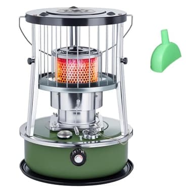 9000 BTU Poil a Petrole 2 En 1 Portable Feu a Petrole Electronique Sans Odeur Chauffage Pour Le Camping, Le Garage, La Maison Et Les Situations D'urgence,militarygreen-Singleitem