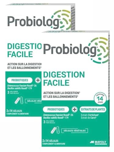 Probiolog Digestion facile gélules - Probiotiques et plantes - 2 x 14 gélules - 2 Boites