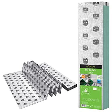 Isolation phonique 5 m² 5 mm avec AquaStop, tapis de pose pour parquet et stratifié, sous-couche de film chauffant idéal pour chauffage au sol électrique, haute résistance à la pression