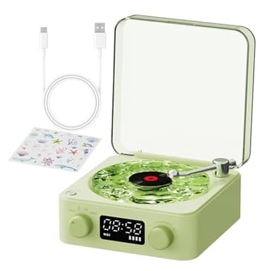 Platines pour disques, tourne-disque intelligent The Waves - Tourne-disque vintage - Lecteurs de disques compacts pour le divertissement, la décoration de la maison