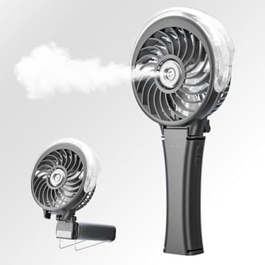 HandFan Ventilateur brumisateur portable amélioré 2025, deux boutons faciles à utiliser, ventilateur brumisateur rechargeable à main, ventilateurs de pulvérisation d'eau, mini ventilateurs de
