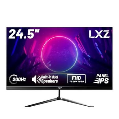 LXZ Ecran Gaming 24.5 Pouces, 200Hz, FHD 1080p, IPS, 100% sRGB, DP/HDMI, 1ms, Montage Mural - Noir