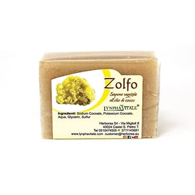 Lynpha Vitale - Savon au Soufre - Savon artisanal, naturel, travaillé à froid - Idéal pour les peaux grasses - 100 gr