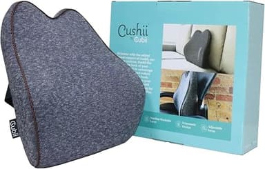 Cubii Coussin de soutien original pour soulager les douleurs dans le bas du dos - Ajustement universel - Pour bureau, cuisine, canapé - Avec soutien lombaire avancé