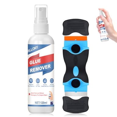 Allony Dissolvant Colle, Dissolvant Silicone, Decolle Etiquette, Livré Avec Grattoir Multifonction, Retirez Rapidement les Étiquettes, Autocollants et les Résidus de Colle de Toutes les Surfaces-120ml
