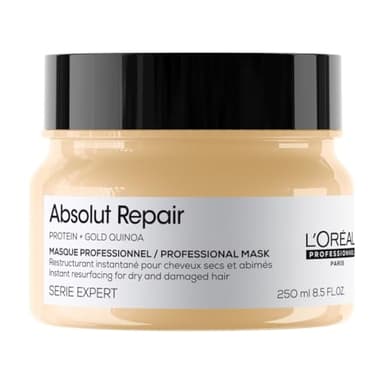 L'OREAL PROFESSIONNEL - Masque Restructurant Instantané - Cheveux Secs & Abîmés - Nourrit & Répare la Fibre, Protège & Apporte Brillance - Enrichi en Protéines de Blé - Absolut Repair - 250ml