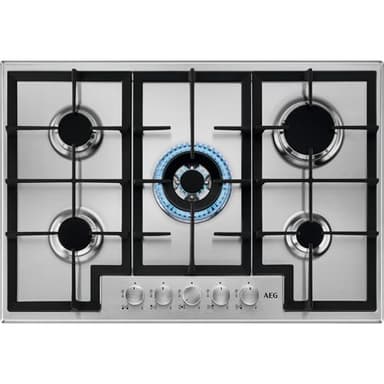 AEG HGB75400SM Slim Line Plateau de cuisson à gaz, 75 cm, 5 feux, acier inoxydable