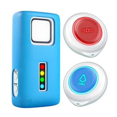 CruxCare C1 Bouton d'Appel sans Fil Téléavertisseur pour Personne Âgé, Les Patients âgés - Système Appel d'urgence d'Alerte à Domicile - 1 Récepteur et 2 Émetteurs SOS