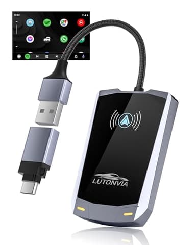 PAGEPINMU Adaptateur Android Auto sans Fil - Adaptateur Android sans Fil pour Voitures avec Android Auto Câblé et Smartphones avec Android 11+, Plug & Play, Dongle sans Fil (Type A+C).