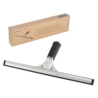 GWCLEO Raclette De Douche Vitre en Acier Inoxydable - Nettoyage Essuie-Glace pour Salle De Bain et Fenêtre 35cm