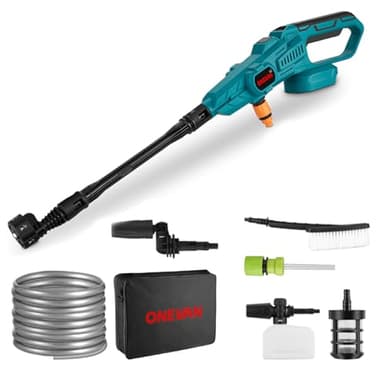 ONEVAN Nettoyeur Haute Pression sans Fil, 120Bar Nettoyeur Haute Pression sur Batterie pour Makita, 20V, 6.5L/Min, avec 6 en 1 Multi-Usage Buse pour Le Nettoyage et Arrosage (sans Batterie)