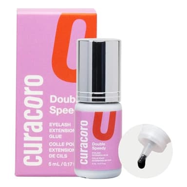 Curacoro colle à cils professionnelle – Adhésif extra-fort pour usage en salon,noir & transparent, séchage 0,5-3 sec, 5ml, tenue 7-8 semaines – réservé aux technicien(ne) s certifié(e) s
