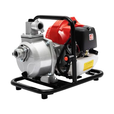Pompe à eau à essence avec moteur à essence 2 temps 1,7 CV Pompe de jardin Pompe de bassin refroidie par air 43 CC Pompe à eau sale Pompe moteur pour arrosage, transport d'eau, hauteur de refoulement