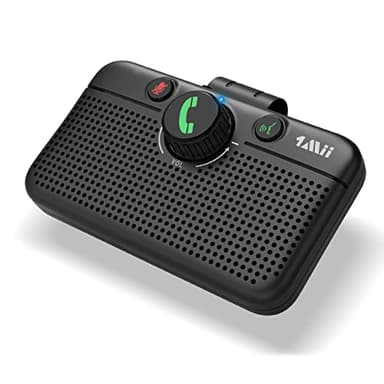 1Mii Kit Main Libre Voiture Bluetooth 5.3, Haut-Parleur Bluetooth Voiture, Auto Reconnexion, Siri Google Voice Assistant pour Android et iOS, Appels Mains Libres/Navigation/Musique, 35H Playtime