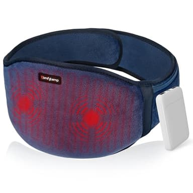 Comfytemp Ceinture Chauffante Lombaire sans Fil avec Massage Vibrant, Ceinture Dos Chauffante pour Soulager les Maux de Dos, 3 Niveaux de Température & 3 Modes de Massage, 18x147cm