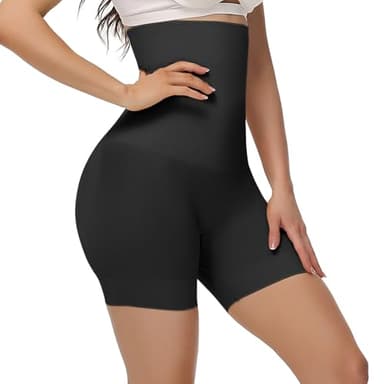 DiULi Culotte Gainante Femme, Pantalon Gainant sans Culpte Ventre Plat avec Élasticité Haute, Pantalon Gainant sans Coutures, Sculptant en Ventre Plat Invisible Short Minceur, Respirable, Noir, M