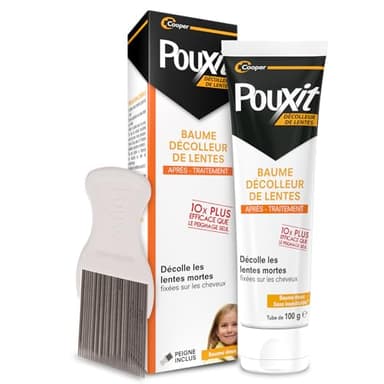 POUXIT - Baume décolleur de lentes - Peigne inclus - 10 fois plus efficace que le peignage seul - 100ml