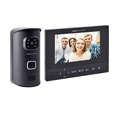 SCS Sentinel, PVS0009, Interphone Vidéo sans fil, Touches sensitives, Portée 200m en champ libre, Installation sans Fil, Grand angle, Alarme Anti Arrachement, AirVisio 200, Garantie 3 ans
