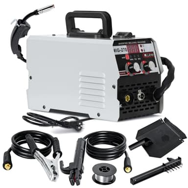 funrautz Poste à Souder MIG Multifonctionnel, Puissant et Portable, Affichage Numérique LED, Soudage MIG/TIG/ARC, Sans Gaz, Idéal pour Acier et Aluminium, Soudeuse Inverter pour Ateliers et Bricol