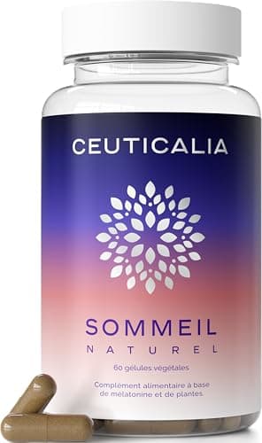 Complément Alimentaire Sommeil Naturel - Aide au Sommeil pour S'endormir Vite, Bien Dormir, Mieux Dormir - Pour Adulte - Mélatonine, Valériane, Mélisse, Escholtzia - 60 Gélules, 30 Jours
