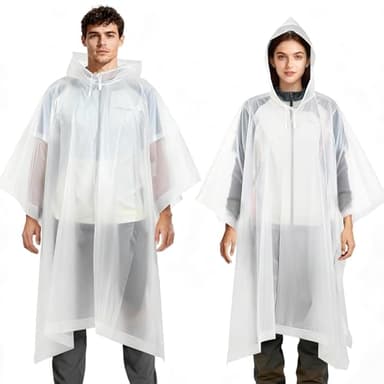 Aolegoo Poncho Pluie, 2 Poncho Imperméable, EVA Réutilisable, Adulte Unisexe, Camping, Voyage, Activités de Plein Air, Taille Unique