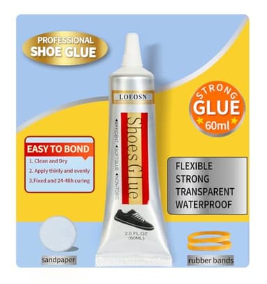 Colle professionnelle pour réparation de chaussures 60ML Flexible, transparente et résistante à l'eau Idéale pour coller les chaussures, les articles en cuir, les bijoux