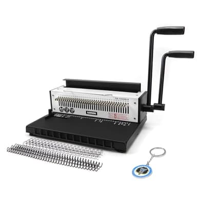 RAYSON TD-1500B34 Relieuse spirale métallique, Reliure 34 trous, Capacité de perforation de 15 feuilles, Relier 130 feuilles, Pas de 3:1, A4