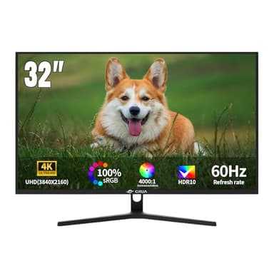 CRUA 32 inch Ecran PC Gamer 4K,Gaming Monitor UHD (3840 x 2160) PC Screen - VA 1ms GtG 60HzHZ, Display HDRTM 400, DCI-P3 98%, AMD FreeSync, Tilt, Height Adjustable, Portrait Mode
