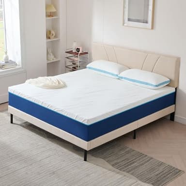 Hiimgo Matelas 140x190 Épaisseur 25cm, Matelas en Mousse à Mémoire de Forme, Fermeté Moyenne,7 Zones de Confort, Soutien Parfait, Réversible à Deux Faces Utilisables