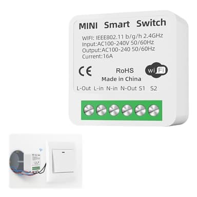 Interrupteur Connecté, Interrupteur Wifi, Interrupteur Connecté Alexa, Interrupteur Wifi Smart Life, Interrupteur Wifi Intelligent, Tuya Smart pour Alexa, pour Google Home, application Tuya/SmartLife