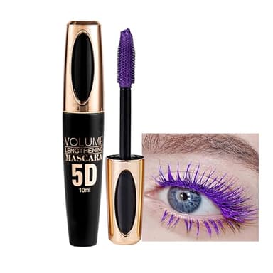 Mascara 5D Résistant à l'Eau - Volume Intense & Recourbé 10ml Végane - Pour Mariage, Soirées, Carnaval et Maquillage de Scène