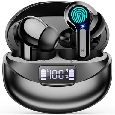 Ecouteurs Bluetooth sans Fil, Bluetooth 5.3 Ecouteurs sans Fil,Ecouteurs Hi-FI Son Stéréo,Écouteurs 35H Durée de Lecture CVC Réduction de Bruit USB C Casque for iOS Galaxy Xiaomi Oppo Android