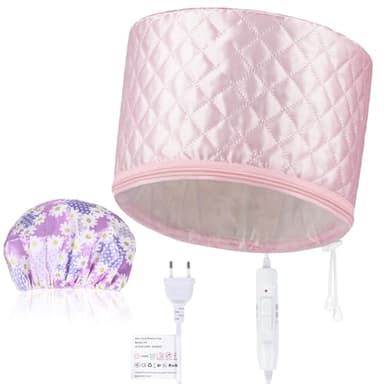 Totofac Casque Chauffant Cheveux Vapeur Soin, Bonnet Chauffant Cheveux, 2 Niveaux de Température, Charlotte Chauffante Idéal pour les soins à la maison (Noir-5)