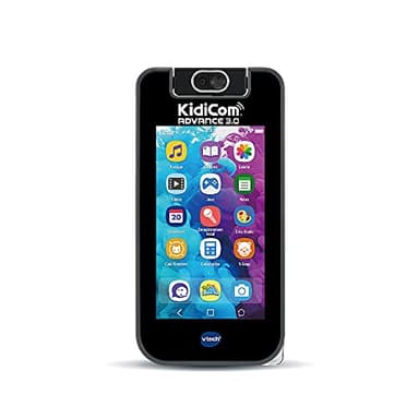 VTech - KidiCom Advance 3.0 Noir, Portable Enfant sans Forfait Sécurisé – 6/12 Ans – Contenu en Français