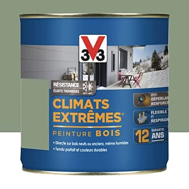 Peinture V33 bois climats extrêmes 0,50L vert provence ral 6021