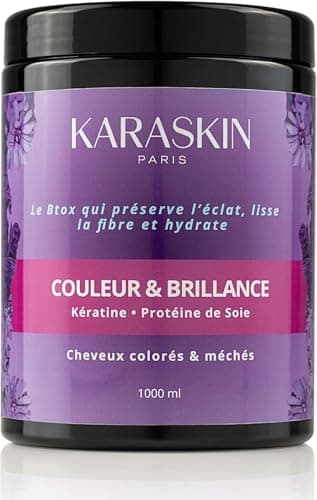 Masque Capillaire Professionnel pour Cheveux Colorés et Abîmés | Kératine & Protéine de Soie | Masque Lissant et Hydratant | 1000 ml