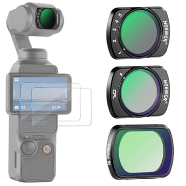 Neewer Lot de 6 filtres magnétiques ND CPL UV compatibles avec DJI OSMO Pocket 3 Creator Combo Accessoires, caméra d'action UV ND16 ND32 ND64 ND256 Densité Neutre et polarisant
