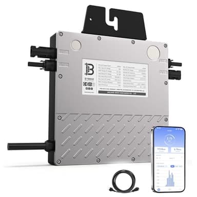 BENY Micro-onduleur Solaire 800W- Onduleur Connecté au réseau électrique avec Contrôle Wi-FI et APP- Puissance de l'onduleur Solaire réglable de 800 W à 600 W- IP67- Câble de Connexion de 5 m de Long