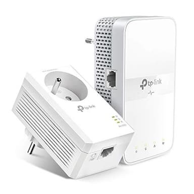 TP-Link CPL WiFi AC 1200 Mbps + CPL 1000 Mbps avec Port Ethernet Gigabit et Prise Intégrée, Boitier WiFi Kit de 2 - Solution idéale pour profiter du service Multi-TV à la maison TL-WPA7617(FR)