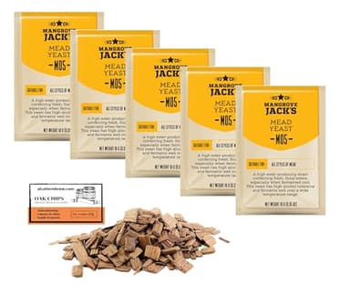 5 x Mangrove Jack’s 11g/25L Levure d’hydromel - Levure pour la fermentation de l’hydromel, Levure pour le miel, Levure de vin