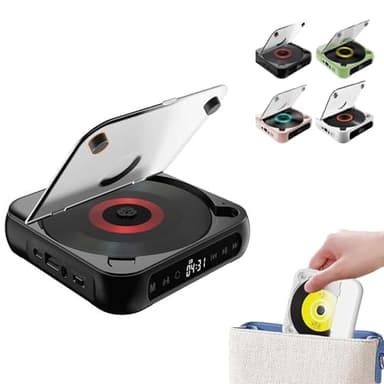 Lecteur CD portable compatible Bluetooth, batterie rechargeable, son Hi-Fi, batterie 2000mAh, Bluetooth 5.3, charge Type-C, support MP3/CD/CD-R, compact pour voiture, maison
