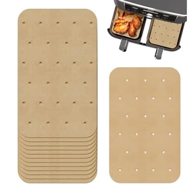 150PCS Papier Cuisson Air Fryer 20,5x14cm, Papier Sulfurisé Rectangulaires Doublures en Papier Sulfurisé pour Friteuse à Air Papier Sulfurisé Perforé Papier à Huile de Cuisson Revêtement