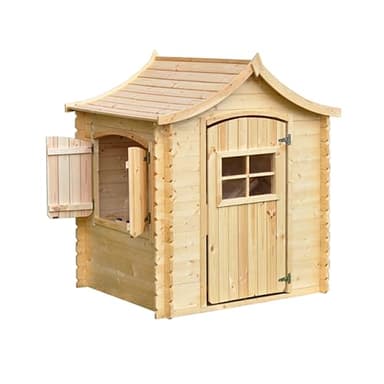 Maison en Bois pour Enfants sans Plancher- Maison de Jeux pour l'extérieur 112x146xH152cm/1.1m2 - Jardin Enfant - Maison d'été extérieure Timbela M550-1