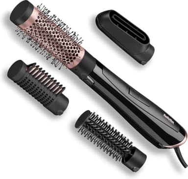 BaByliss Brosse soufflante Perfect Finish - 3 accessoires pour lisser, créer du volume et mettre en forme - 2 réglages de chaleur +Bouton Air Froid - Technologie ionique anti- frisottis - AS126E