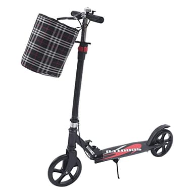 Trottinette de ville, pliable, pour adultes et enfants, hauteur réglable, en acier au carbone, avec roues en polyuréthane, frein à main et pied, panier, charge jusqu'à 150 kg