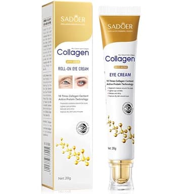 Crème Contour des Yeux, Crème Anti-Rides et Age Yeux avec Acide Hyaluronique, Retinol et Collagène, Hydratant Nourrissant Crème Yeux pour les Poches, Ridules et Cernes, 20ml